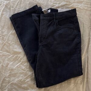 charcoal grey corduroy straight leg pants size 30